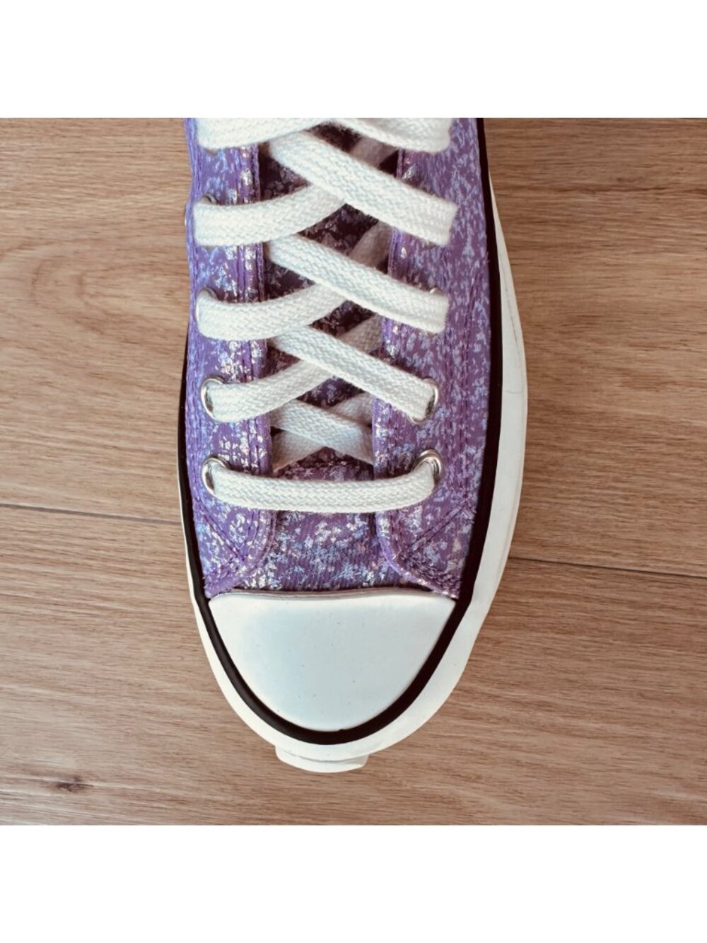 ⭐Converse Run Star Hike Hi 5.5 Mens Shoes Sneaker Purple Glitter Snekaer A10096C - Picture 9 of 10